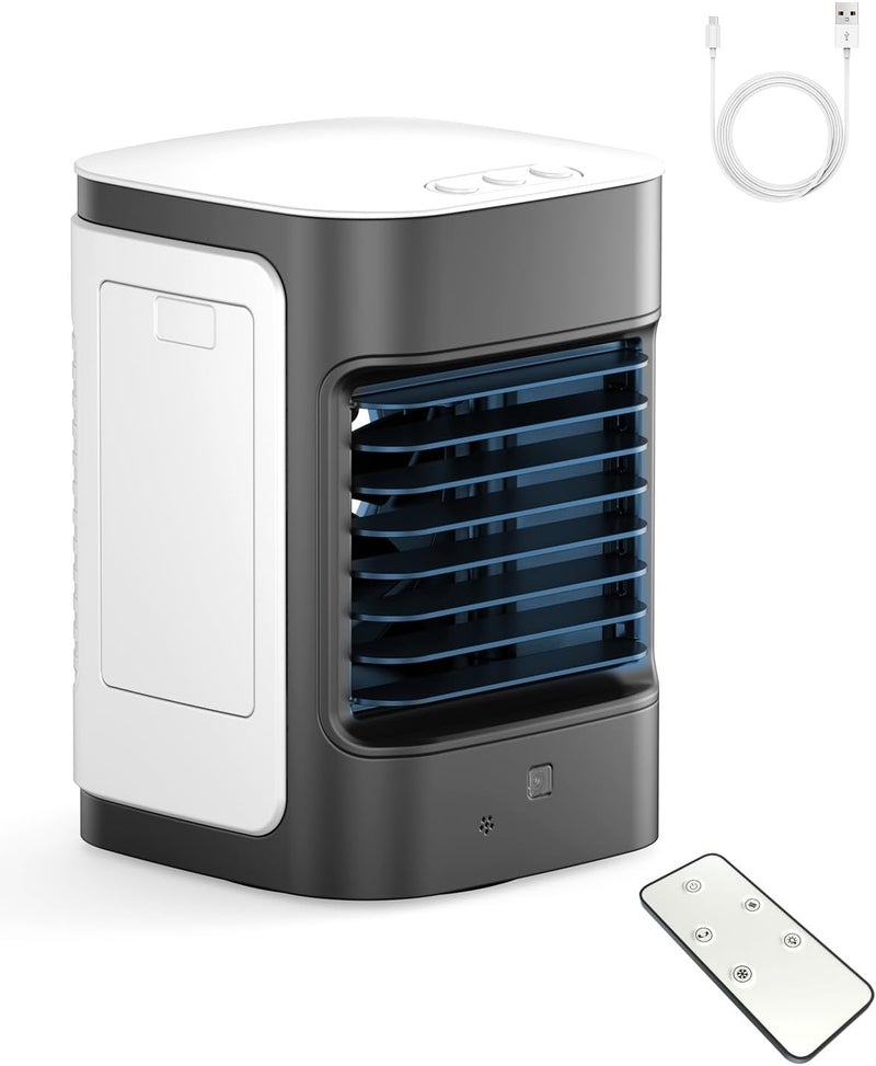 Slkdrft Portable Air Conditioners, Personal Air Conditioner for room, Portable AC Unit Swamp Cooler with 100° Oscillation, USB Powered Mini Air Conditioner for Tent Camping Bedroom,Black - Image 1